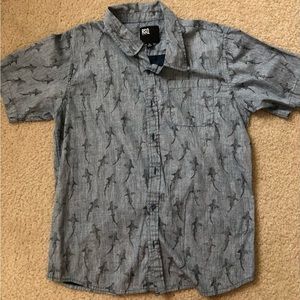 Boys button up casual shirt with sharks, great for summer